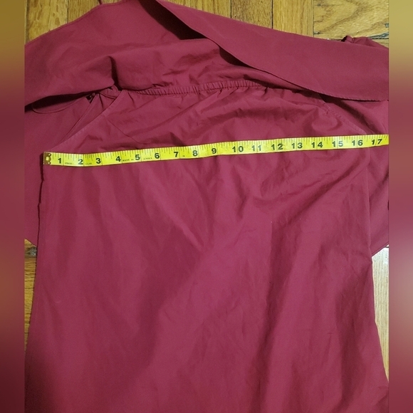 Alice + Olivia Jada Caped Off the shoulder Cotton Mini Dress Burgundy Size Small - Picture 7 of 10